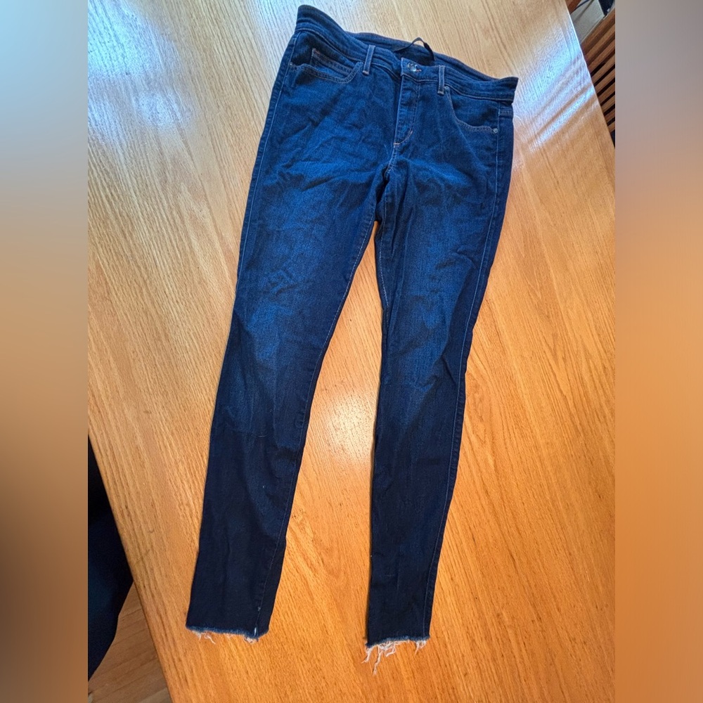Joes The Skinny Yasmin Wash Dark Blue Denim Jeans Cotton Blend Pockets